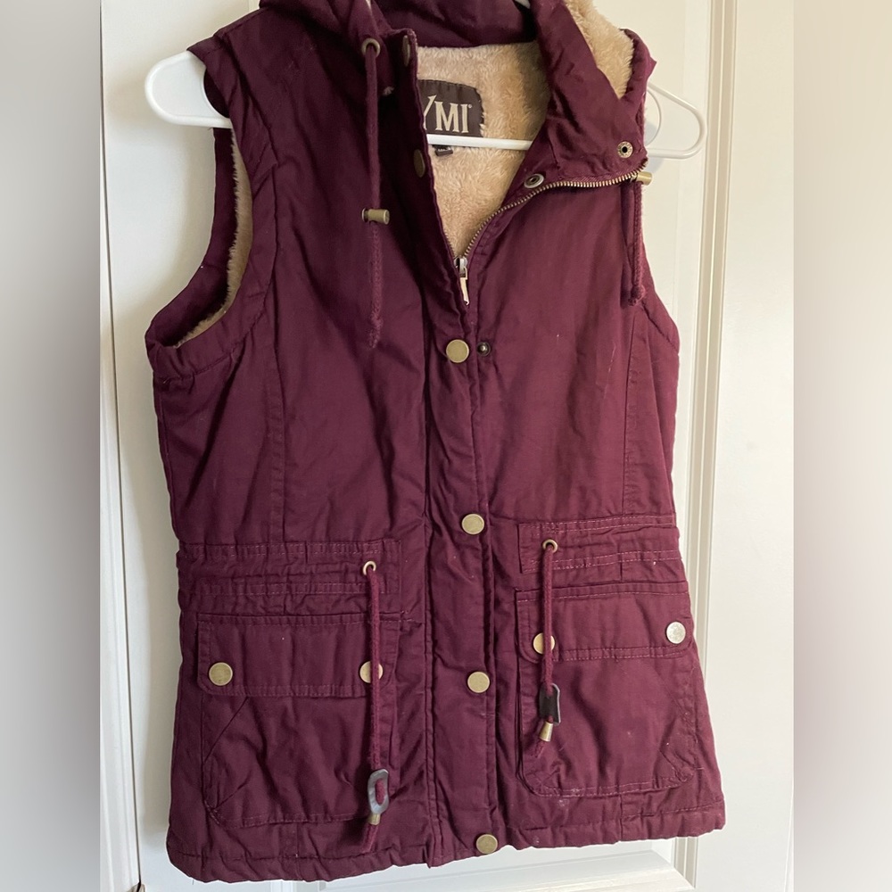 Maroon Sherpa vest